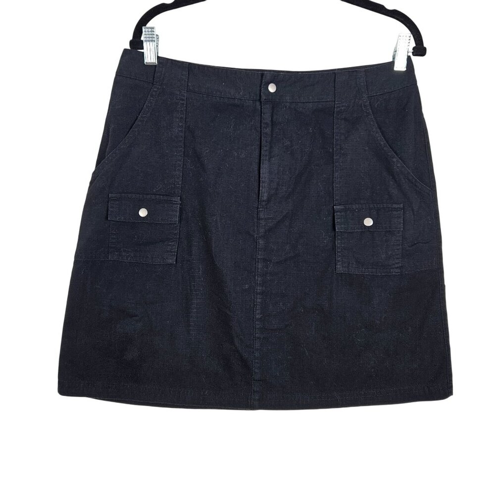 Dockers Womens Black Cotton Skirt Size 12 With Pockets Stylish